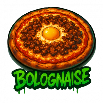 BOLOGNAISE 🇮🇹: base tomate, fromage, viande hachée, oeuf