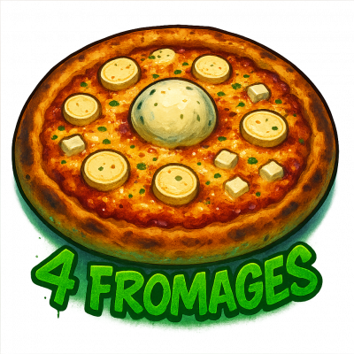 4 FROMAGE🧀 : base tomate, fromage, chèvre, kiri, ((burrata))