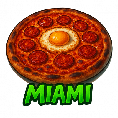 MIAMI🍕: base tomate, fromage, chorizo, oeuf