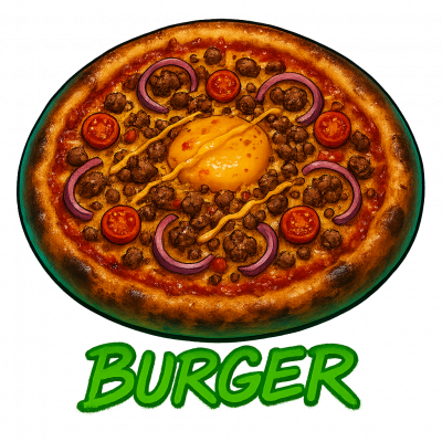 BURGER🍔 : base tomate, fromage, viande hachée, oignons, ((oignons frits, sauce biggy ,tomates fraîches, cheedar))