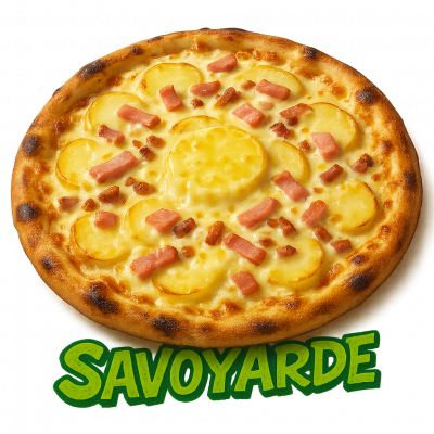 SAVOYARDE🪤🏔: base creme, fromage, pommes de terre, raclette, jambon, lardons