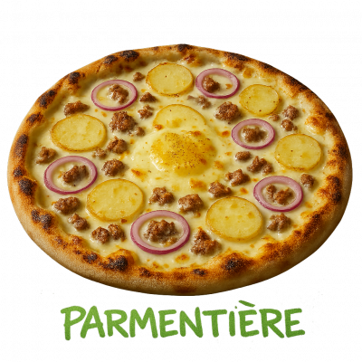 PARMENTIÈRE🥩🪤: base creme, fromage, raclette, viande hachée, pommes de terre, oignons rouge
