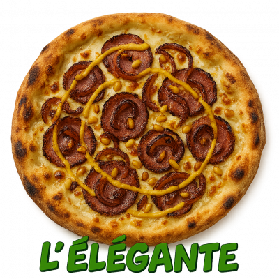 L'ÉLEGANTE⭐️: base creme, fromage, pastrami , oignons rouge ((purée de pois chiche, pignon de pain))