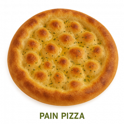 PAIN PIZZA: PATE 26 CM ÉTALÉE AVEC FILET D'HUILE (( HUILE D'OLIVE, ORIGAN , BASILIC))