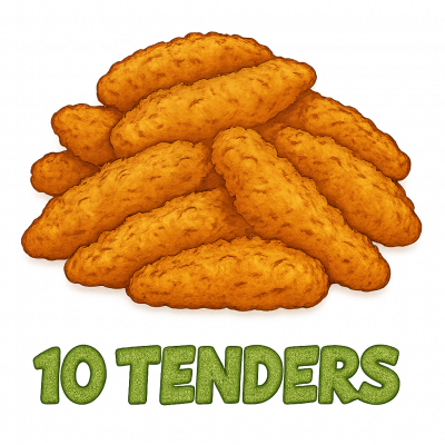 10 TENDERS🍗 (sauce au choix : Blanche, Curry, Burger,, Brésilienne.)